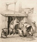 1867 Grandville Engraving, Mouse in Jail