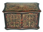 French Boulle Inlaid Tortoise Tea Caddy C 1850